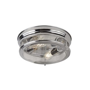 Searchlight Edinburgh - plafondverlichting - Ø 35 x 14,5 cm - IP44 - chroom