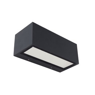 Lutec Gemini - buiten wandlamp - 22 x 10 x 8 cm - 21W LED incl. - IP54 - donkergrijs - wit