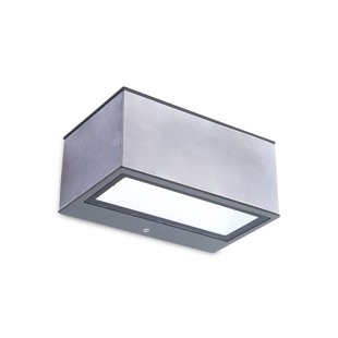 Lutec Gemini - buiten wandlamp - 14 x 9 x 6 cm - 10,5W LED incl. - IP54 - roestvrij staal