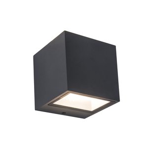 Lutec Gemini - buiten wandverlichting - 8,8 x 8,6 x 8,5 cm - 9W LED incl. - IP54 - donkergrijs