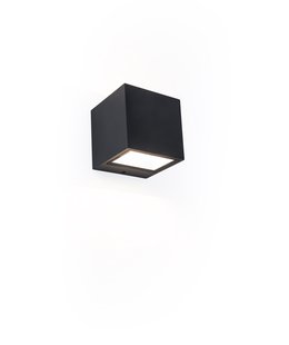 Lutec Gemini - buiten wandlamp - 8,8 x 8,5 x 8,6 cm - 9W LED incl. - IP54 - zwart