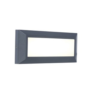 Lutec Helena II - buiten wandlamp - 23 x 3 x 10 cm - 11W LED incl. - IP54 - donkergrijs