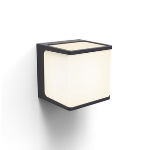 Lutec Doblo - buiten wandverlichting - 11 x 10 x 11 cm - 14,5W LED incl. - IP54 - houtskool grijs
