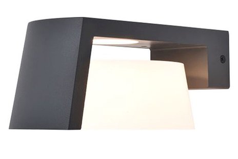 Lutec Moon - buiten wandlamp - 21,7 x 16 x 9,6 cm - 11,1W - IP44 - donker grijs