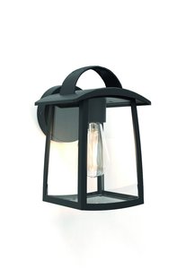 Lutec Kelsey - buiten wandverlichting - 17 x 18,5 x 26 cm - IP44 - transparant glas - zwart