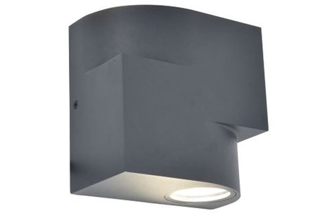 Lutec Marbo - buiten wandlamp - 8 x 14 x 14 cm - IP44 - donker grijs