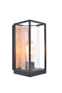 Lutec Flair - buiten wandverlichting - 12 x 13,9 x 26 cm - IP44 - zwart en bruin