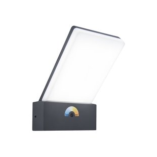 Lutec Pano - buiten wandverlichting - 14 x 13 x 19 cm - 17,5W LED incl. - IP54 - donkergrijs
