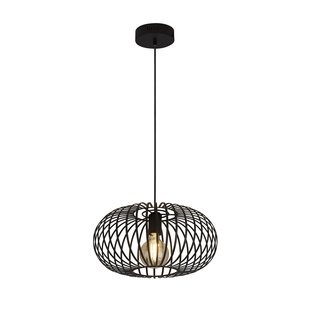 Searchlight Avery - hanglamp - Ø 40 x 150 cm - mat zwart