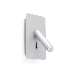 Faro Suau - wandverlichting met schakelaar - 9,5 x 14 x 17 cm - 3W LED incl. - zilver