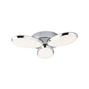 Searchlight Lori - plafondverlichting - Ø 44 x 9 cm - 24W dimbare LED incl. - chroom en wit