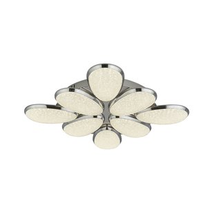 Searchlight Lori - plafondverlichting - 62 x 62 x 8 cm - 55W dimbare LED incl. - chroom en transparant