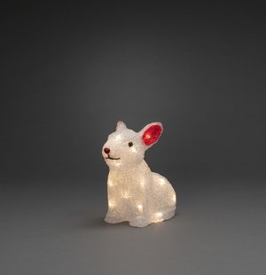 Konstsmide kerstverlichting - konijn op batterijen - 24 x 14,5 x 22 cm - IP44 - transparant