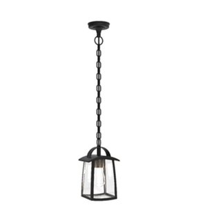 Lutec Kelsey - buiten hanglamp - 14,3 x 17 x 90,6 cm - IP44 - transparant glas - zwart