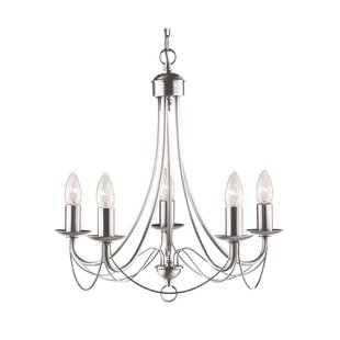 Searchlight Maypole - luster - Ø 46 x 100 cm - satijn zilver