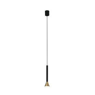 Faro Danka - hanglamp - Ø 8 x 25,5 cm - 6W LED incl. - goud en zwart