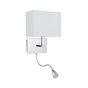 Searchlight Wall - wandverlichting met dubbele schakelaar - 20 x 25,5 cm - 1W LED incl. - chroom
