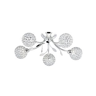 Searchlight Bellis II - plafondverlichting - Ø 54 x 17 cm - chroom