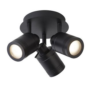 Searchlight Samson - opbouwspot 3L - Ø 28 x 16 cm - IP44 - zwart