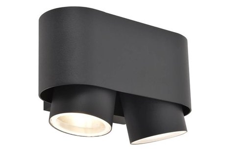 Lutec Cypres - buiten wandlamp - 8,8 x 17,3 x 10,7 cm - IP44 - donker grijs