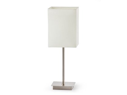 Faro Thana - tafellamp - 15 x 43 cm - nikkel en wit