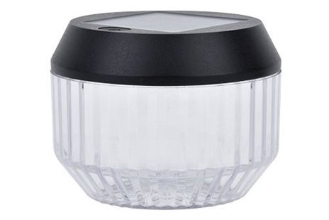 Lutec Diva - buiten tafellamp op zonne-energie - Ø 11 x 8,2 cm - 0,11W LED incl. - IP44 - zwart