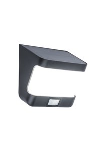 Lutec Try - buiten wandverlichting met sensor op zonne-energie - 12,5 x 11,8 x 6,9 cm - 8W LED incl. - IP54 - zwart