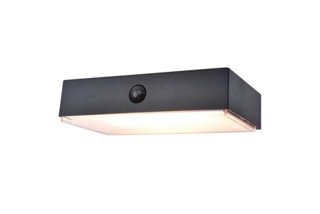 Lutec Fadi - buiten wandverlichting op zonne-energie met bewegingsmelder - slimme verlichting - Lutec Connect - 18 x 10,5 x 4,3 cm - 5W LED incl. - IP54 - zwart