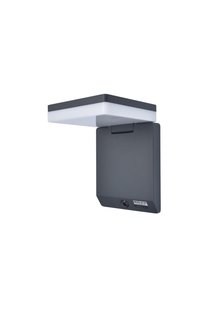 Lutec Moze - buiten wandverlichting op zonne-energie met bewegingsmelder - 19 x 14 x 15 cm - 8W LED incl. - IP44 - zwart