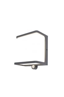 Lutec Doblo - buiten wandverlichting op zonne-energie met bewegingsmelder - 17 x 15 x 9 cm - 12W LED incl. - IP44 - donkergrijs