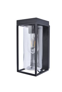 Lutec Flair - buiten wandverlichting op zonne-energie met bewegingsmelder - 12 x 13,8 x 28,5 cm - 2W LED incl. - IP44 - zwart