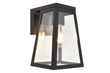 Lutec Fia - buiten wandlamp op zonne-energie - 16,4 x 14 x 20,7cm - 2W E27 lamp inbegrepen - IP44 - mat zwart