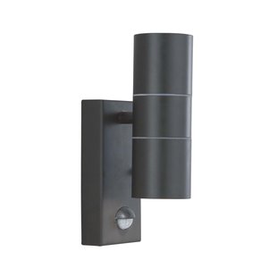 Searchlight Watford -buiten wandverlichting met bewegingsmelder - 7 x 21,5 cm - IP44 - satijn zwart