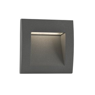 Faro Sedna - inbouw wandverlichting - 14 x 7,5 x 14 cm - 3W LED incl. - IP65 - donkergrijs