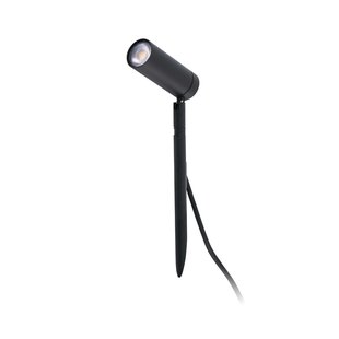 Faro Seth - grondspot op piek - Ø 4 x 8,5 x 28 cm - 6W LED incl. - IP44 - zwart