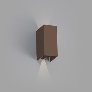 Faro Blind - wandverlichting - 7,4 x 10,5 x 16,5 cm - 6W LED incl. - IP65 - bruin