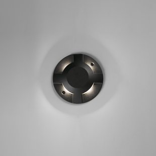 Faro Loth all sides - wandverlichting - Ø 20 x 4,2 cm - 12W LED incl. - IP67 - mat zwart