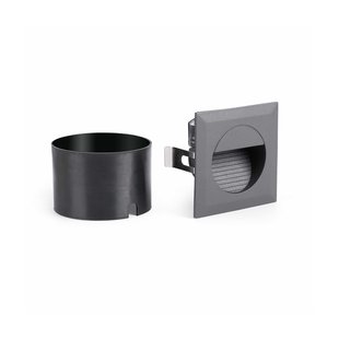 Faro Mini Carter - inbouw wandverlichting - 8 x 8 x 5 cm - 1W LED incl. - IP44 - donkergrijs