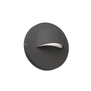Faro Brow - wandverlichting - Ø 12 x 7 cm - 3W LED incl. - IP44 - donkergrijs