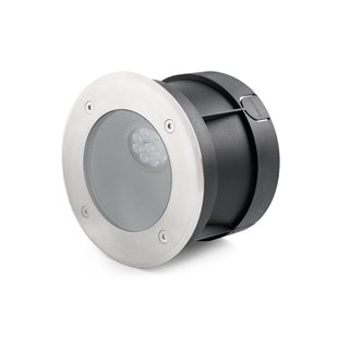 Faro Salt Asimetric - ronde grondspot voor buiten - Ø 180 mm, Ø 170 mm inbouwmaat - 9W LED incl. - IP67 - satijn inox
