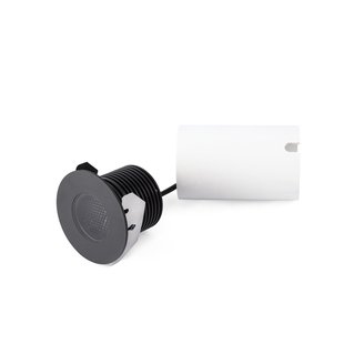 Faro Grund - ronde grondspot voor buiten - Ø 80 mm, Ø 60 mm inbouw - 7W LED incl. - IP67 – zwart – warm witte lichtkleur (2700K)