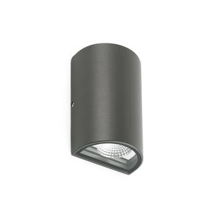 Faro Lace - wandverlichting - 10 x 7 x 16 cm - 6W LED incl. - IP54 - donkergrijs