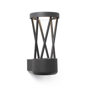 Faro Twist - wandverlichting - 14 x 15 x 30 cm - 10W LED incl. - IP65 - donkergrijs