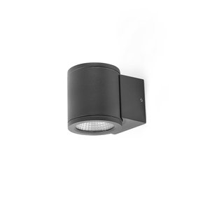 Faro Tond - buiten wandverlichting - Ø 8 x 9,5 x 10 cm - 6W LED incl. 2700K - IP54 - donker grijs