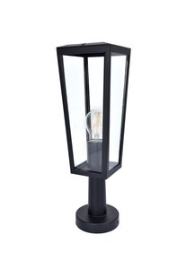 Lutec Pine - sokkellamp - 12,1 x 12,1 x 42,6 cm - IP44 - zwart