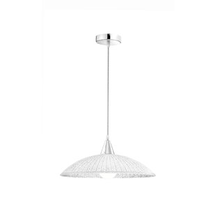 Nova Luce Shell - hanglamp - Ø 40 x 100 cm - wit en chroom