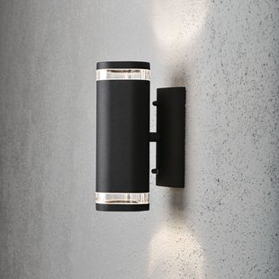 Konstsmide Modena Double - buiten wandlamp - 8,5 x 14,5 x 24 cm - IP44 - zwart