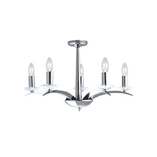 Searchlight Kensington- plafondverlichting - Ø 58 x 35 cm - chroom