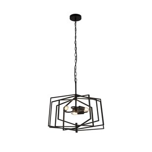 Searchlight Slinky - hanglamp - 50 x 50 x 102 cm - mat zwart