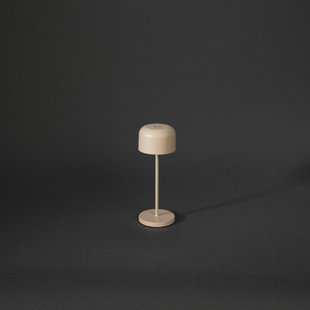 Konstsmide Lille mini - draadloze buiten tafellamp met laadstation - Ø7,5 x 20 cm - 2,5W dimbare LED incl. IP54 - beige